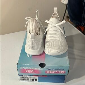 Skechers Women’s  White Stretch Fit Sneakers